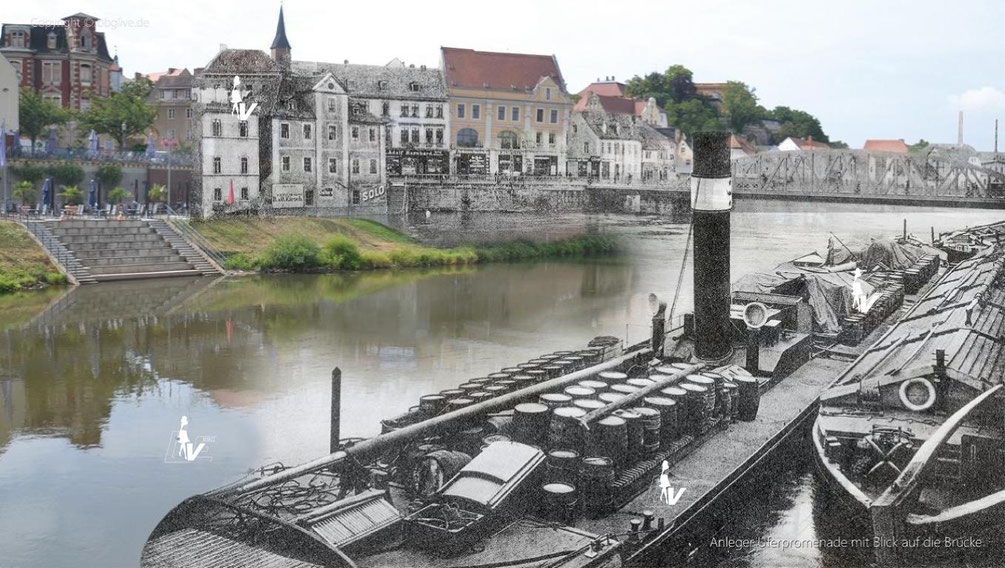 Damals und Heute: Kombination erstaunlicher historischer Fotografien von Bernburg um 1900 und heute