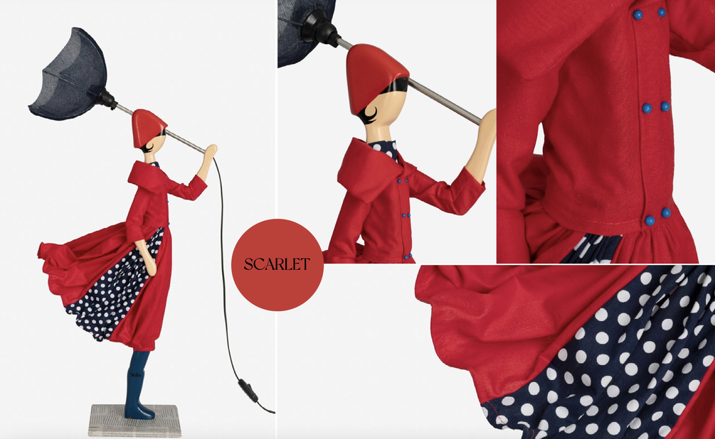 Skitso Tischlampe Scarlet - Frau als Lampe mit Schirm und wehendem Kleid - Jetzt Kaufen für die Schweiz 