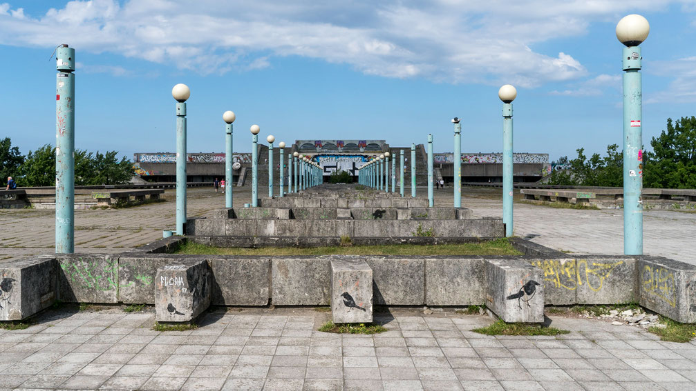 Light posts at Linnahall in Tallinn, Estonia