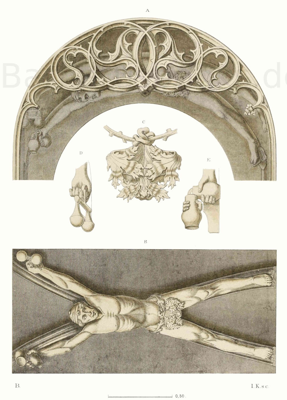 Architektonische Ornamentierung aus der zweiten Hälfte des 15. Jahrhunderts. 