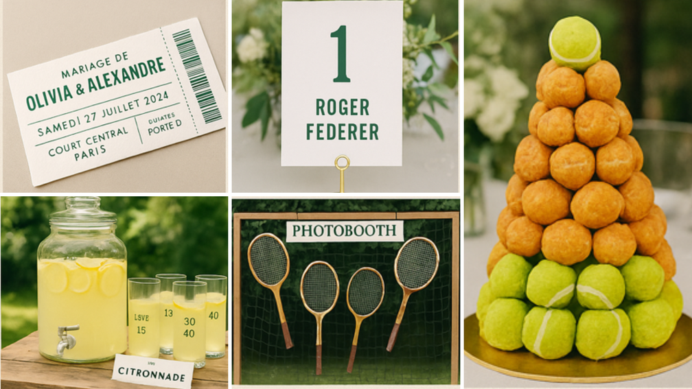 Match d’amour sur terre battue : un mariage inspiré par Roland-Garros - Magazine Un Jour Un Oui - Crédit photo : Tous droits réservés