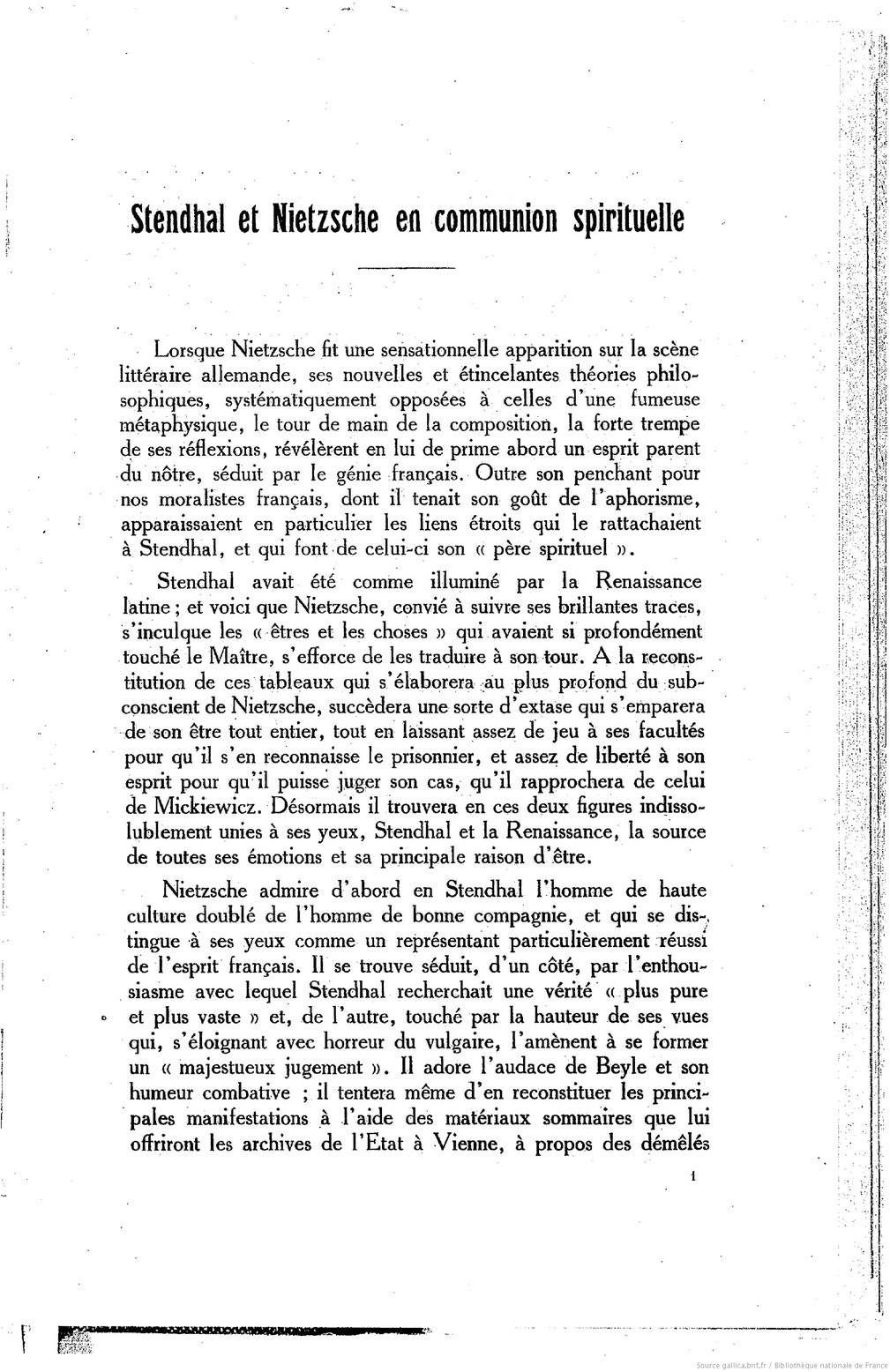 Stendhal et Nietzsche