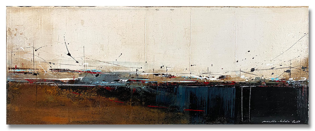 meintkebehder, dialog, stumm, abstrakt, malerei, painting, landschaft, bodden, ostsee, abstract, lanschaftsmalerei, landscape, meer, nordsee, wasser, mischtechnik, acryl, oel, bilder, leinwand, canvas, marmormehl, spachteltechnik, schichtenmalerei
