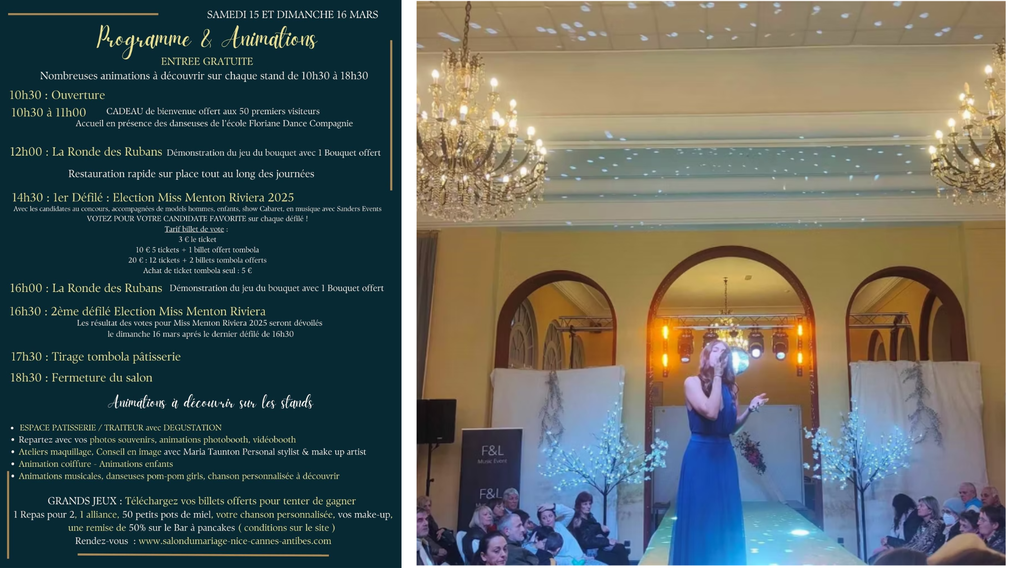 Salon du Mariage et de la fête de menton - 15 et 16 Mars 2025 - Tous droits réservés©