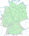 Karte zur Verbreitungdichte des Raubwürgers in Deutschland im Winter.