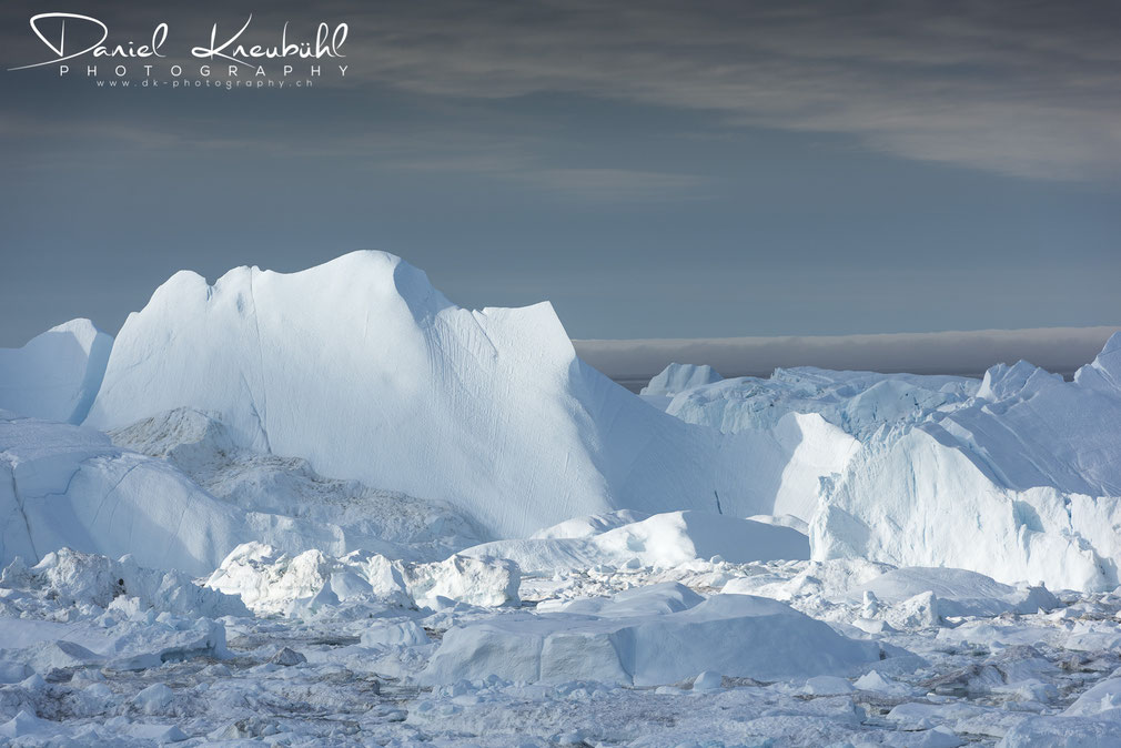 Eisberge im Icefjord Ilulissat in Südwest-Grönland, www.dk-photography.ch, Photographer: Daniel Kneubühl