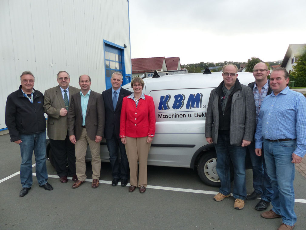 Von Links: Manfred Klein (KBM), Bernd Siebert (MdB), Horst Briel (KBM), Kurt Kramer, Claudia Ravensburg (MdL), Stephan Noll, Dirk Hofmann und Ralf Muth (KBM)