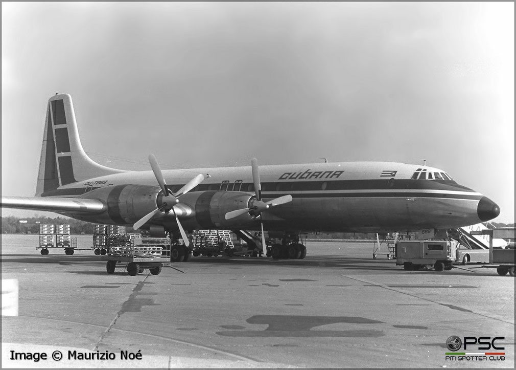 CU-T669 Bristol 175 Britannia 318 13433 Bristol Proteus Cubana de Aviacion 1958 © collezione Maurizio Noè p.g.c. - Piti Spotter Club Verona