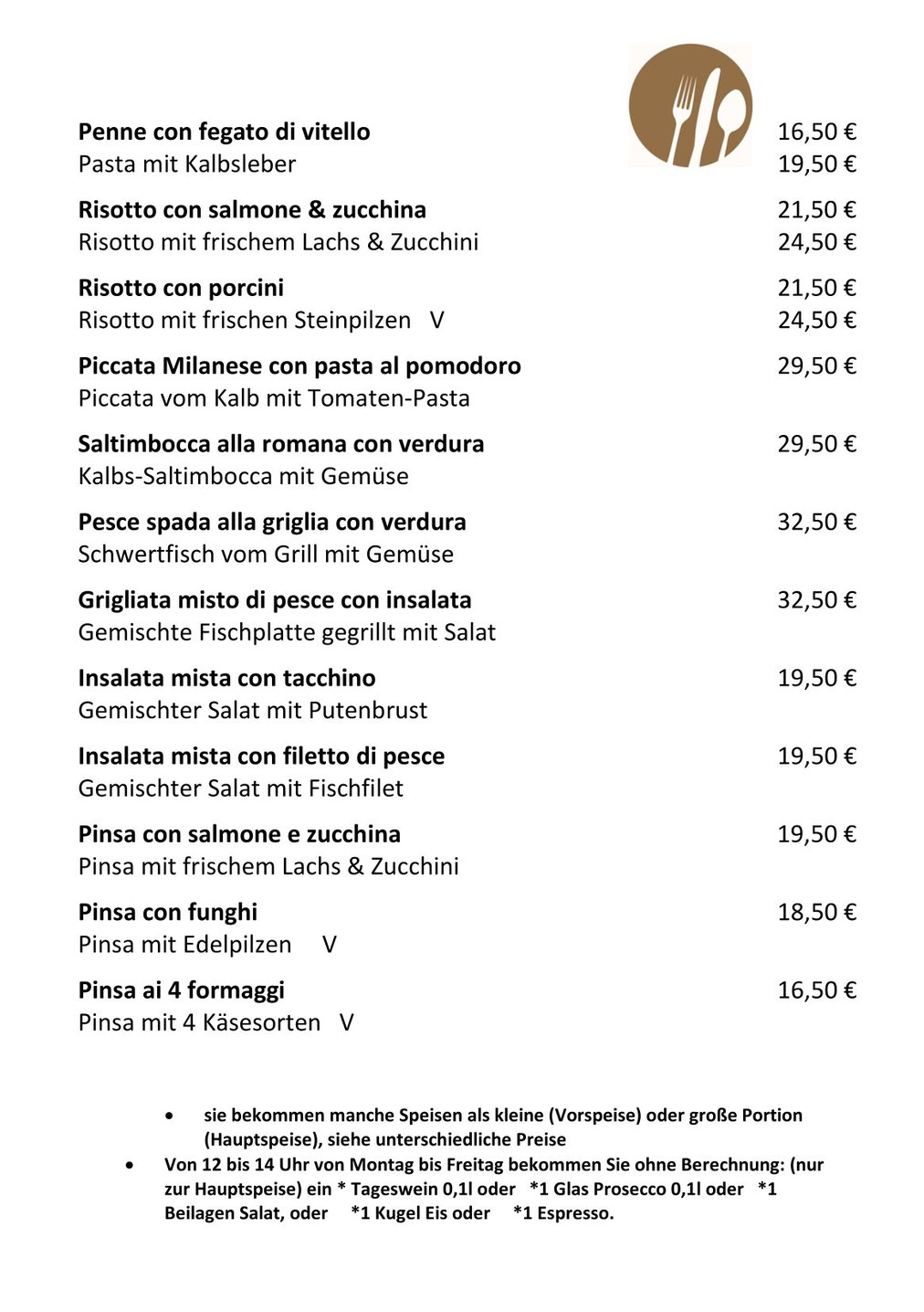 Adoro Gusto Kirchheim Teck - Aktuelle Tagesgerichte - Tageskarte - Mittagstisch