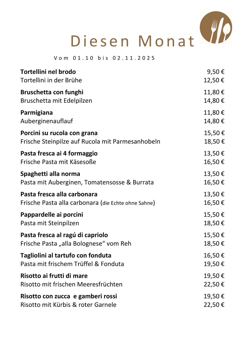 Adoro Gusto Kirchheim Teck - Aktuelle Tagesgerichte - Tageskarte - Mittagstisch
