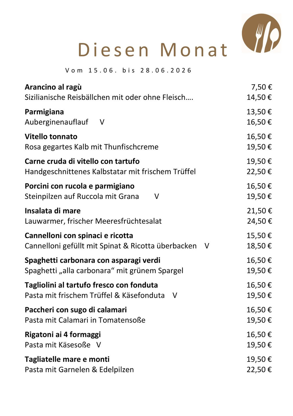 Adoro Gusto Kirchheim Teck - Aktuelle Tagesgerichte - Tageskarte - Mittagstisch