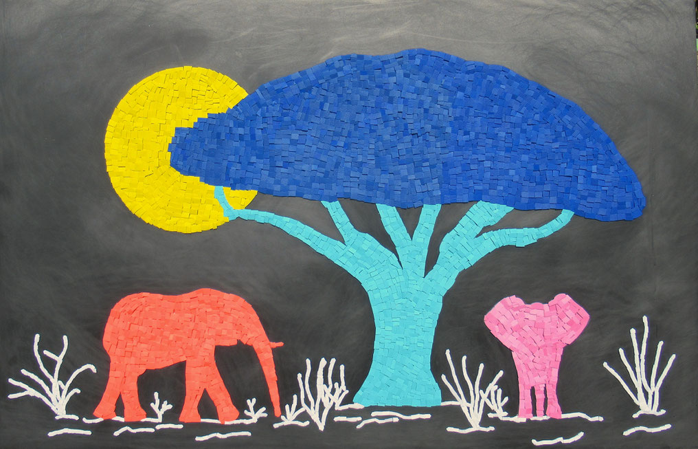 Tableau Abstrait De Grand Format  LA SAVANE de Dalilah EMERY (156 x 101 cm)