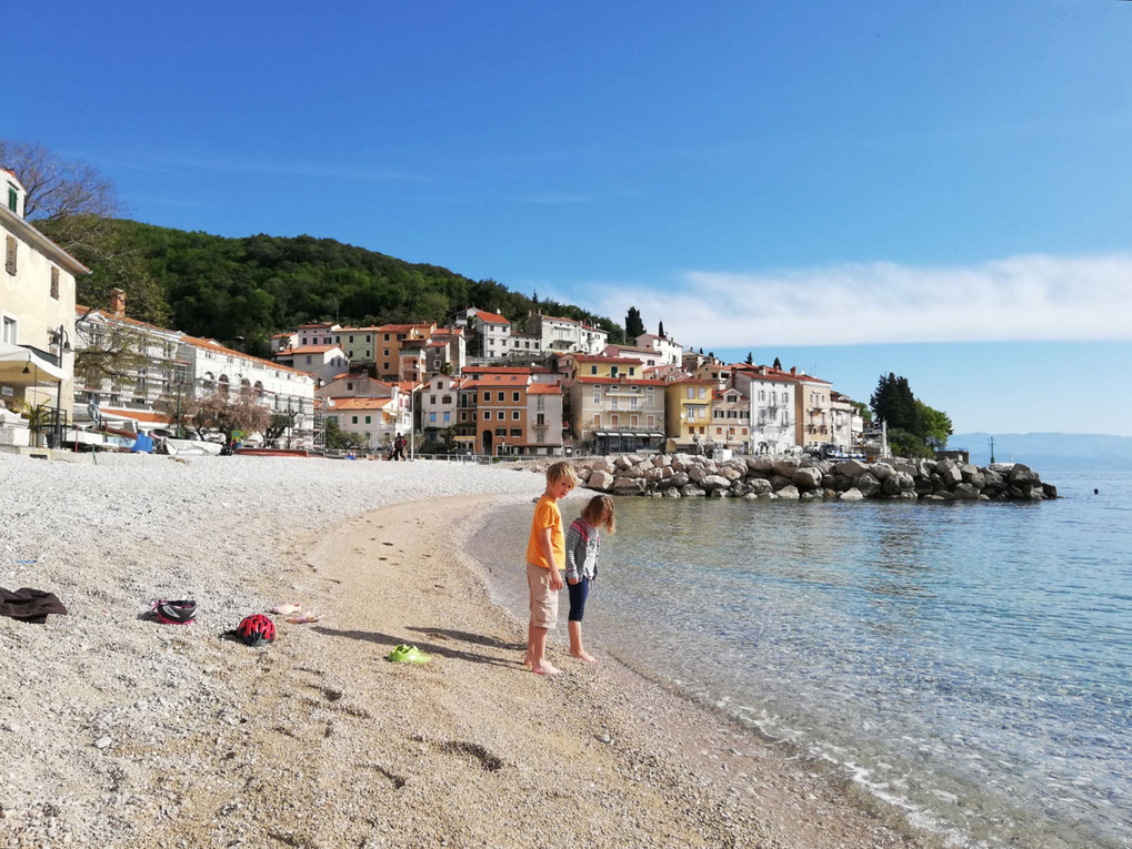 Am Strand von Moscenicka Draga