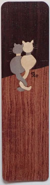 Marque-Page Chats sur palissade - 15x4cm - Atelier Eclats de bois38
