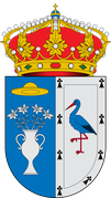 Escut d'Arcicóllar (Castella la Manxa), amb una cigonya blava