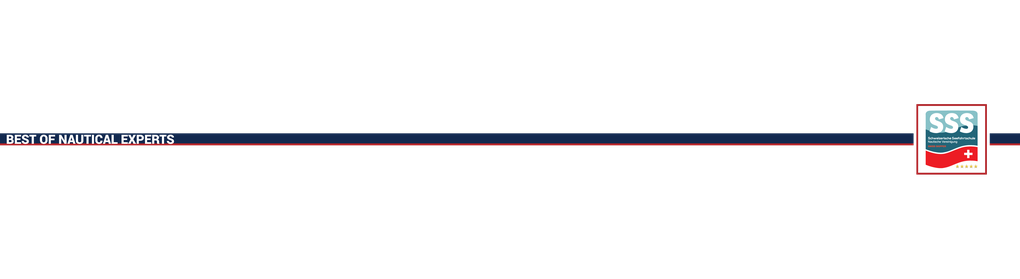 Grafischer Trenner BEST OF NAUTICAL EXPERTS™ – offizielles Design der Schweizerischen Seefahrtschule™ mit maritimem Linienmotiv und integriertem SSS-Logo.