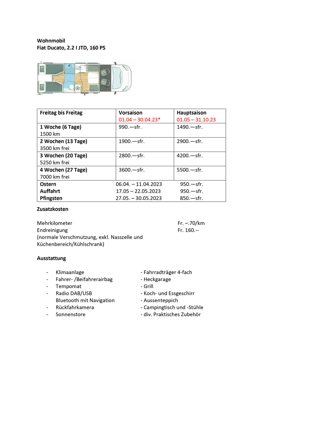 Wohnmobil Vermietung garagebrunner.ch