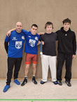 Trainer Miles Henschel, Alef Izet, Seth Cyrus Hess, Salakhuddin Uzeirov