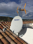 pose d une antenne collective avec parabole