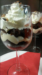 Irish Whiskey & Stout Chocolate Trifle with Rhubarb Cream Cheese Frosting