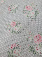 Baumwollstoff Rosen braunbeige taupe Pünktchen dots