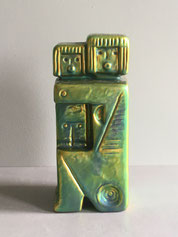 Zsolnay, János Török, Bookends with Two Figures, 1967.