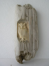 Uhu Skulptur Eulenschnitzerei owl woodcarving