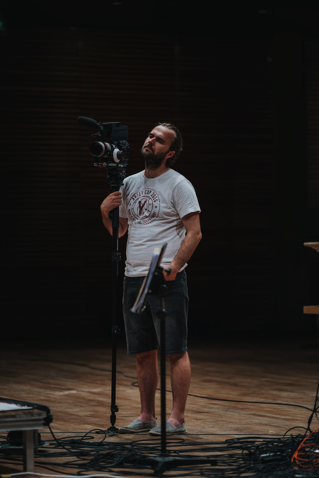 camera man filming a making of