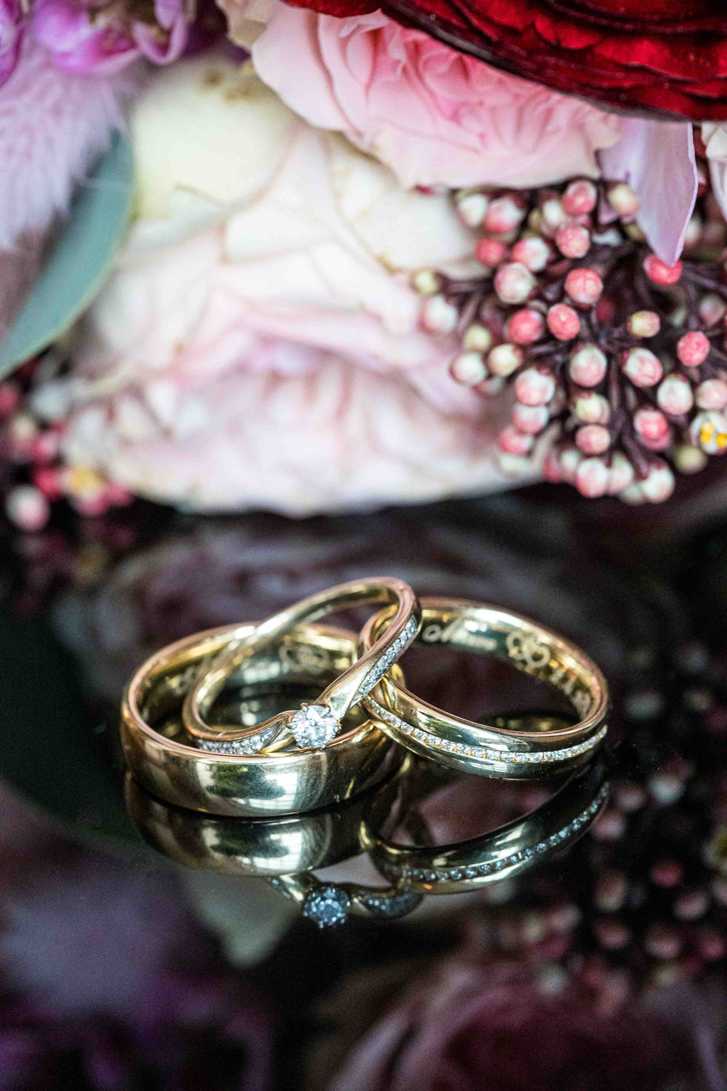 Makroaufnahme Eheringe, Detailaufnahme Ringe Hochzeit