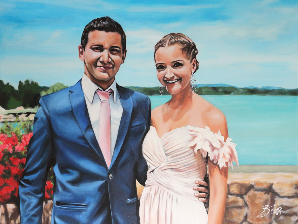 Partnerbild "Patrick und Stefanie" - 60x80cm - Acryl auf Leinwand