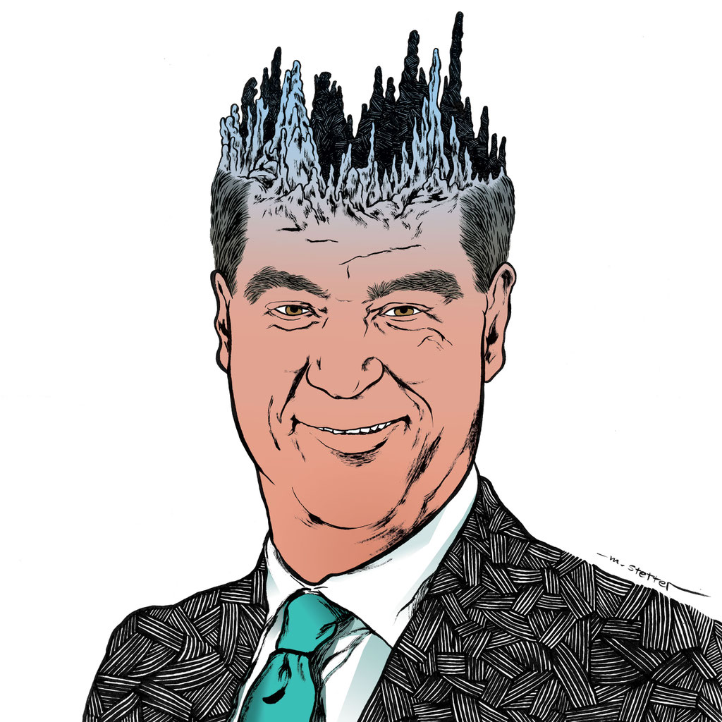 Markus Söder (Aus der Reihe "Kratermenschen") © 2020 Moritz Stetter