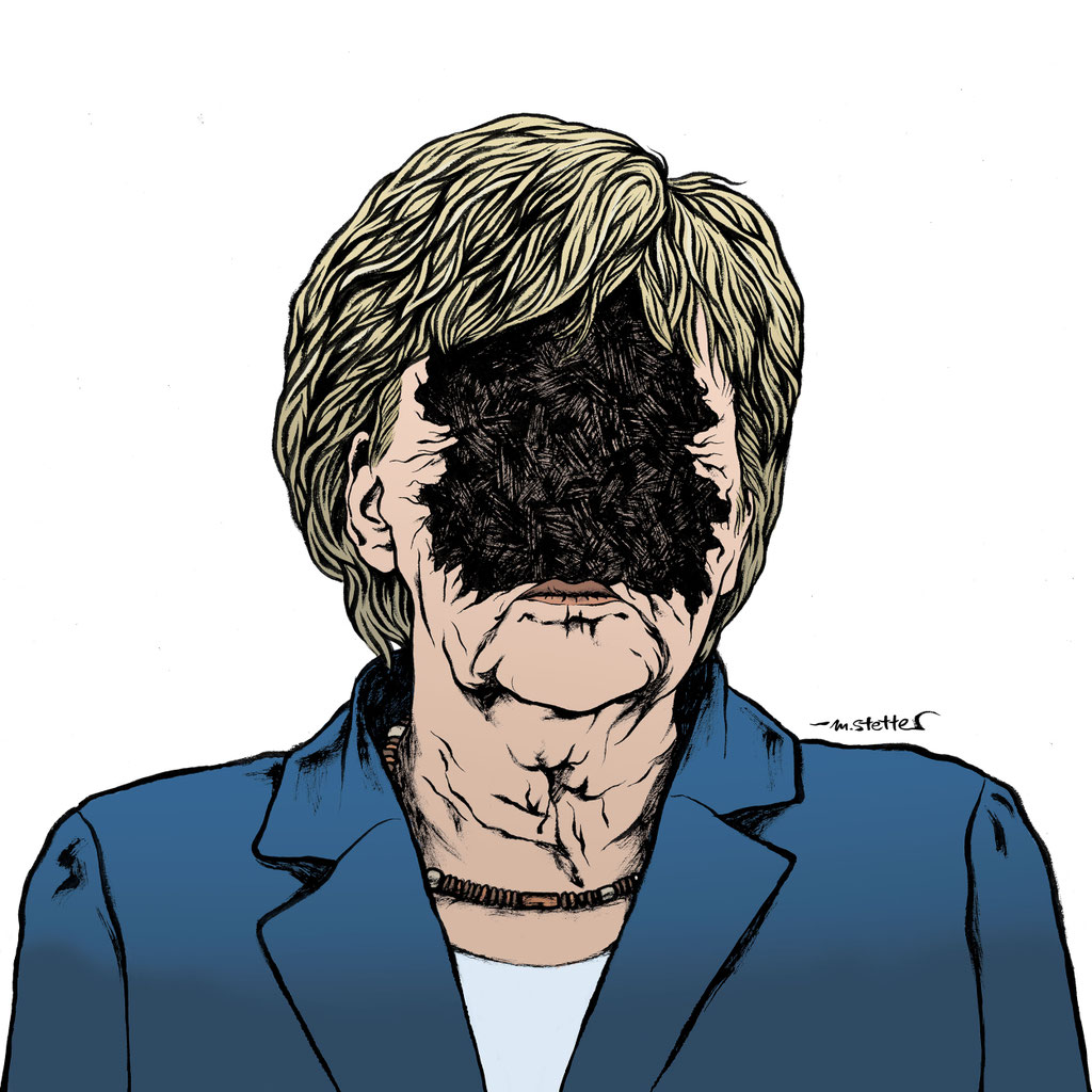 Dr. Angela Merkel (Aus der Reihe "Kratermenschen") © 2014 Moritz Stetter