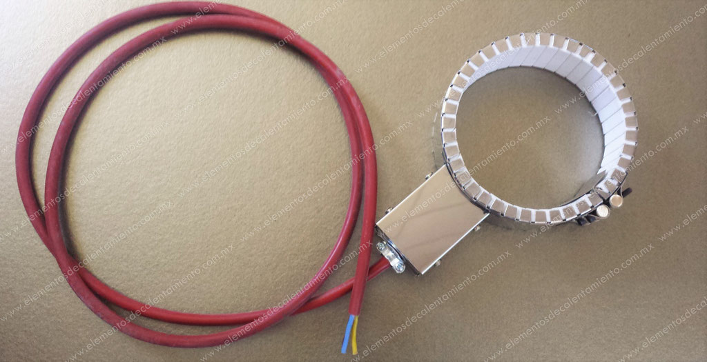 Banda cerámica trifásica, cierre ALLEN, block cerámico con caja de conexión y cable uso rudo.