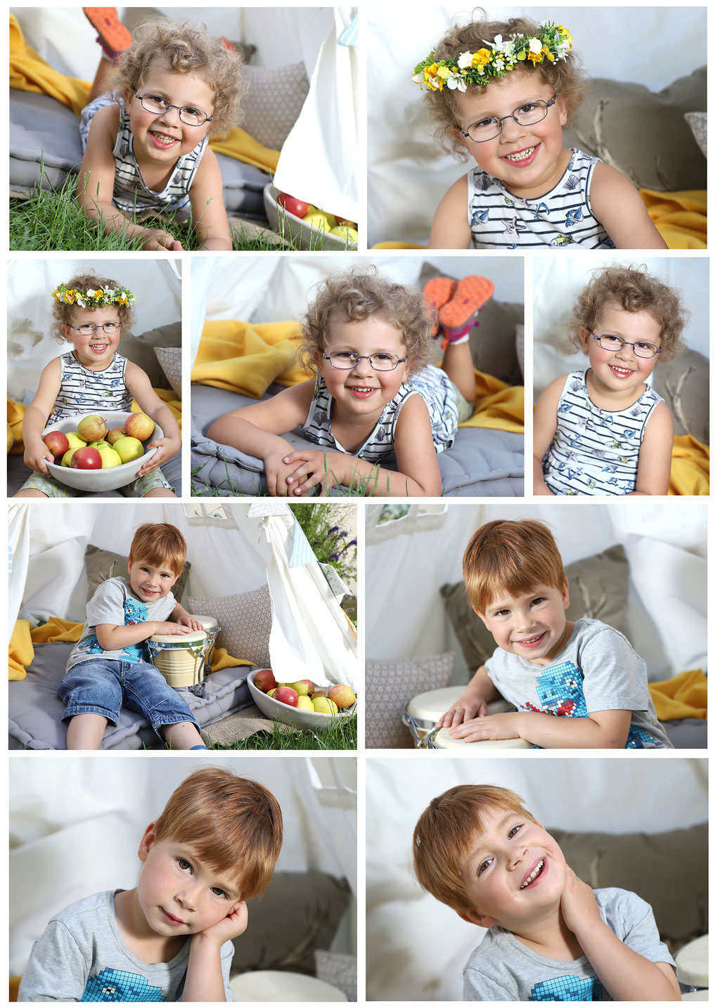 Sommer Fotoshooting in der Kita, moderne Kindergartenfotografie, natürliche Fotos von Kindern, erfahrene Kinderfotografin Elena Meier, Fürth