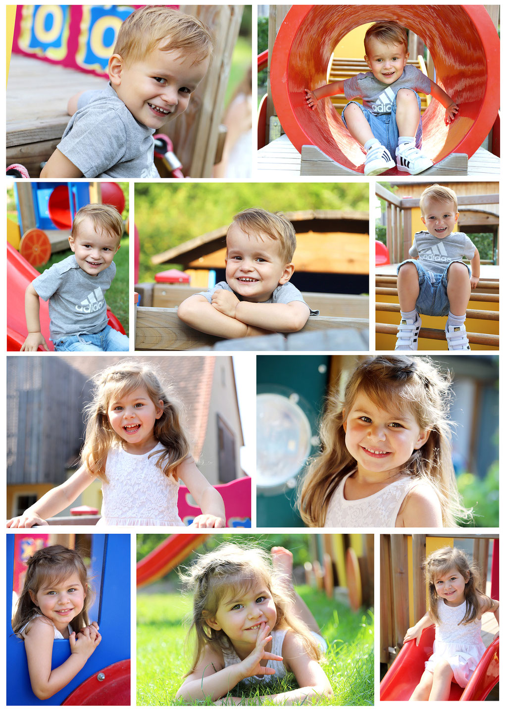 Erfahrene Kinderfotografin Elena Meier, natürliche Kinderfotos, Shooting outdoor, schöne Fotos von Kindern im Spiel, Kindergartenfotografie Fürth