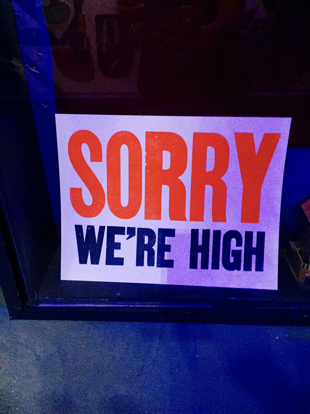 sorry we're high meow wolf