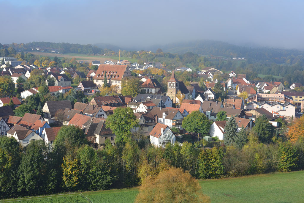 Zaberfeld im Herbst vom Spitzenberg gesehen