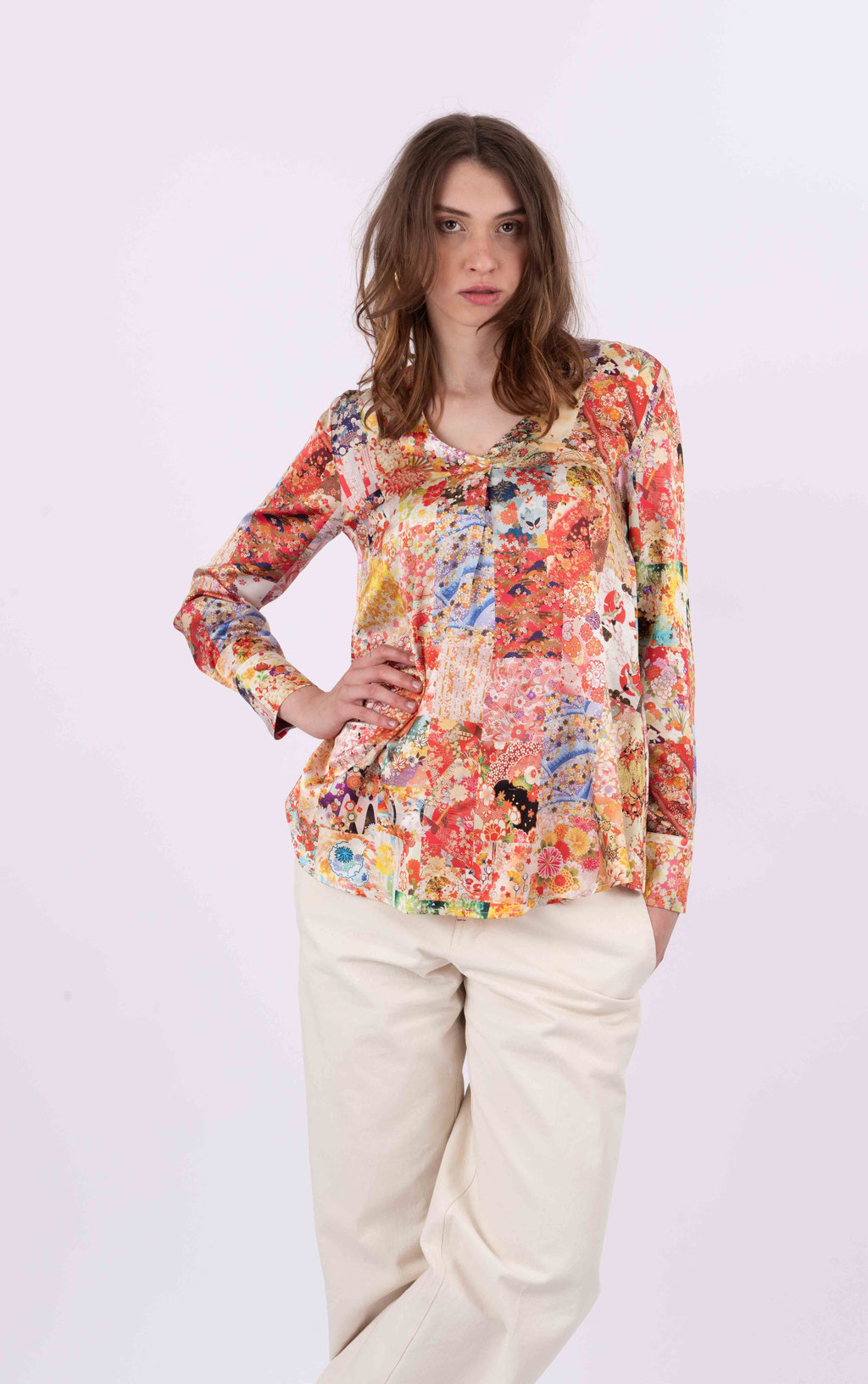 Blouse Maggy 252- ES/SS/LC  Print W03