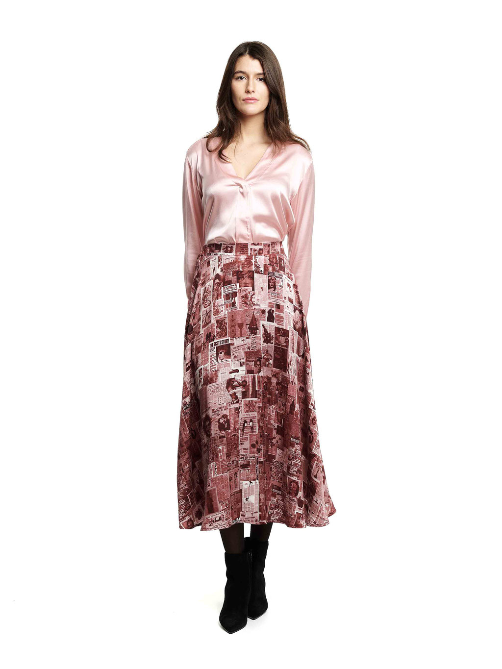 52 Vicky Blouse - Rosa, 316 Giorgia Skirt - AB09 Paper