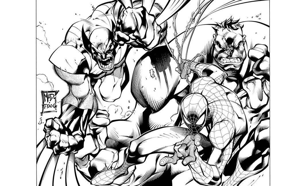 Wolverine, Spider-man et Hulk De Madureira et T-Dog