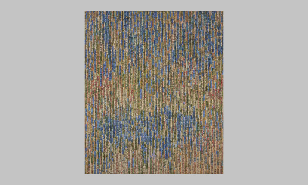 Spiegelung (2015, 140x120cm) Tempera auf Leinwand und Holz