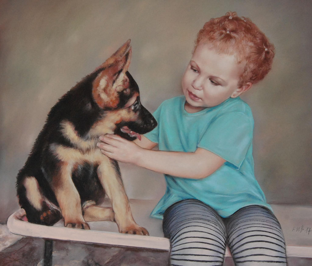 Kinder Portrait Pastell