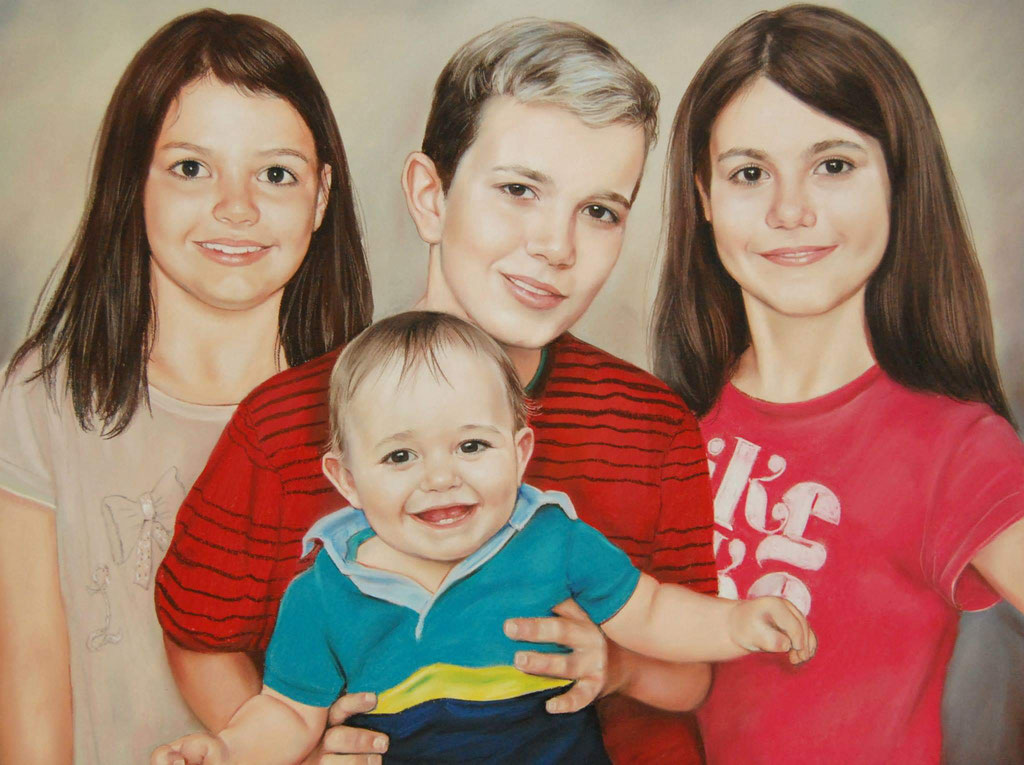 Kinder Portrait Pastell