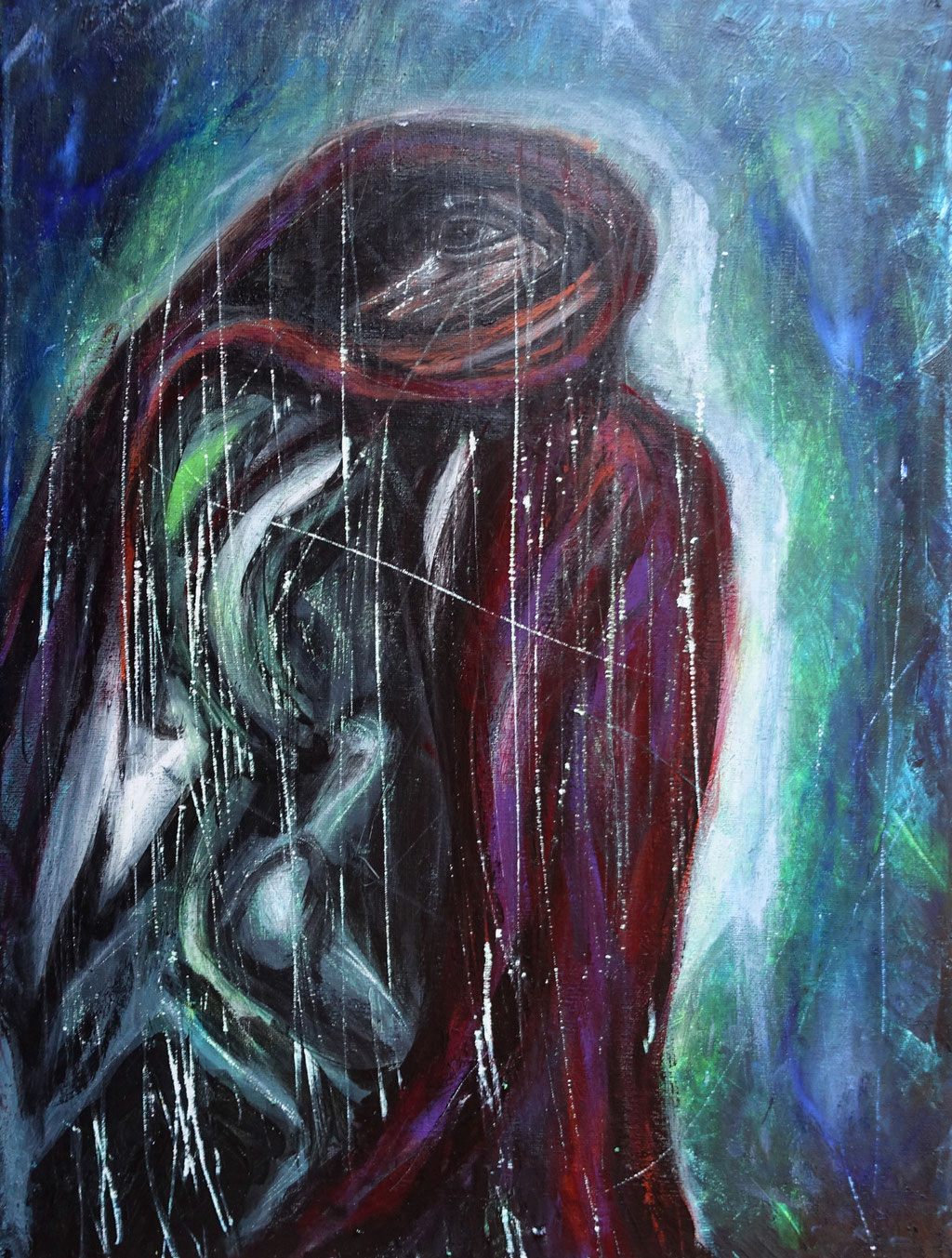 "außer mir", Acryl auf Leinwand, 40x30 cm