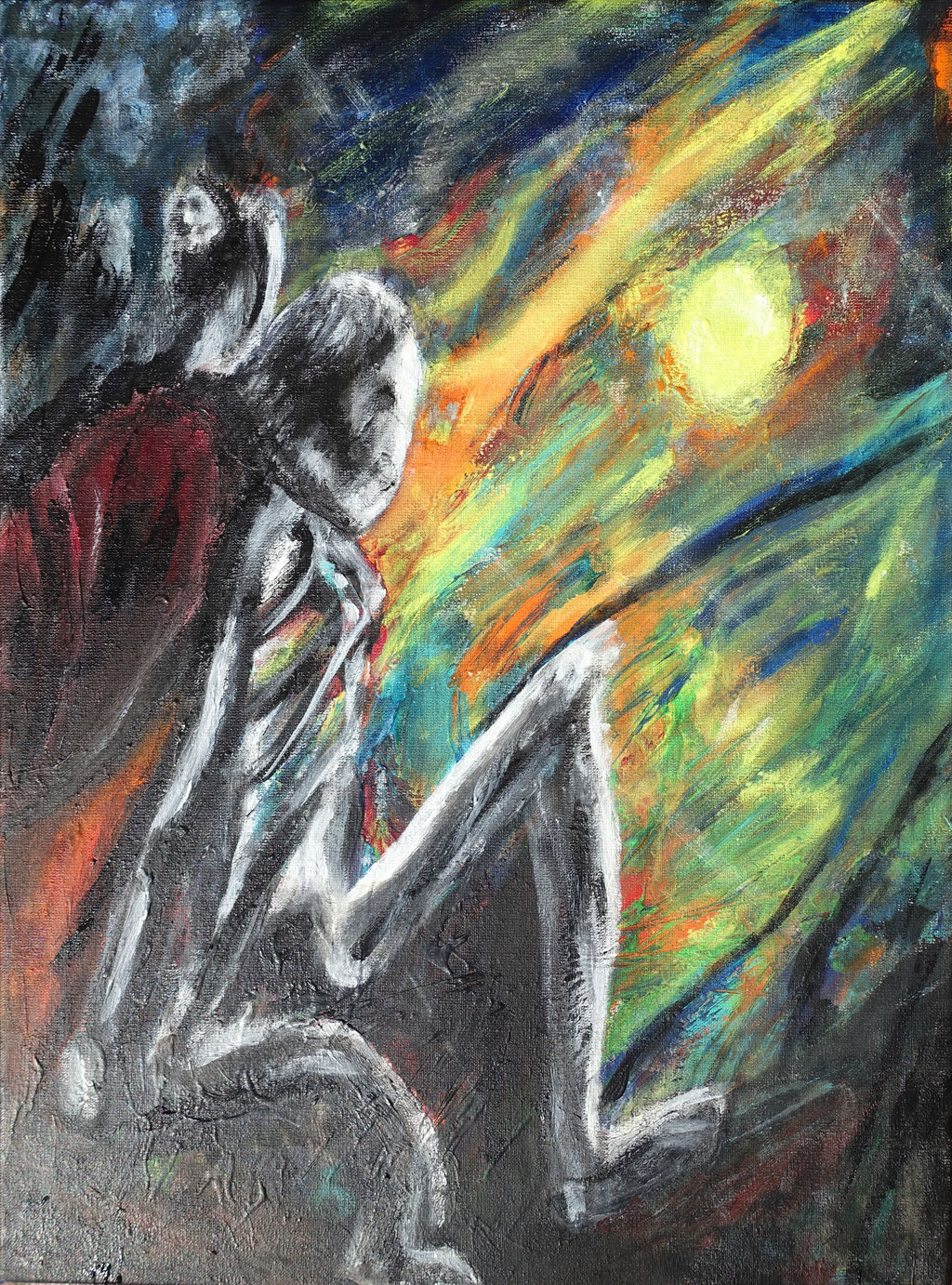 "Es kommt ans Licht", Acryl auf Leinwand, 40x30 cm