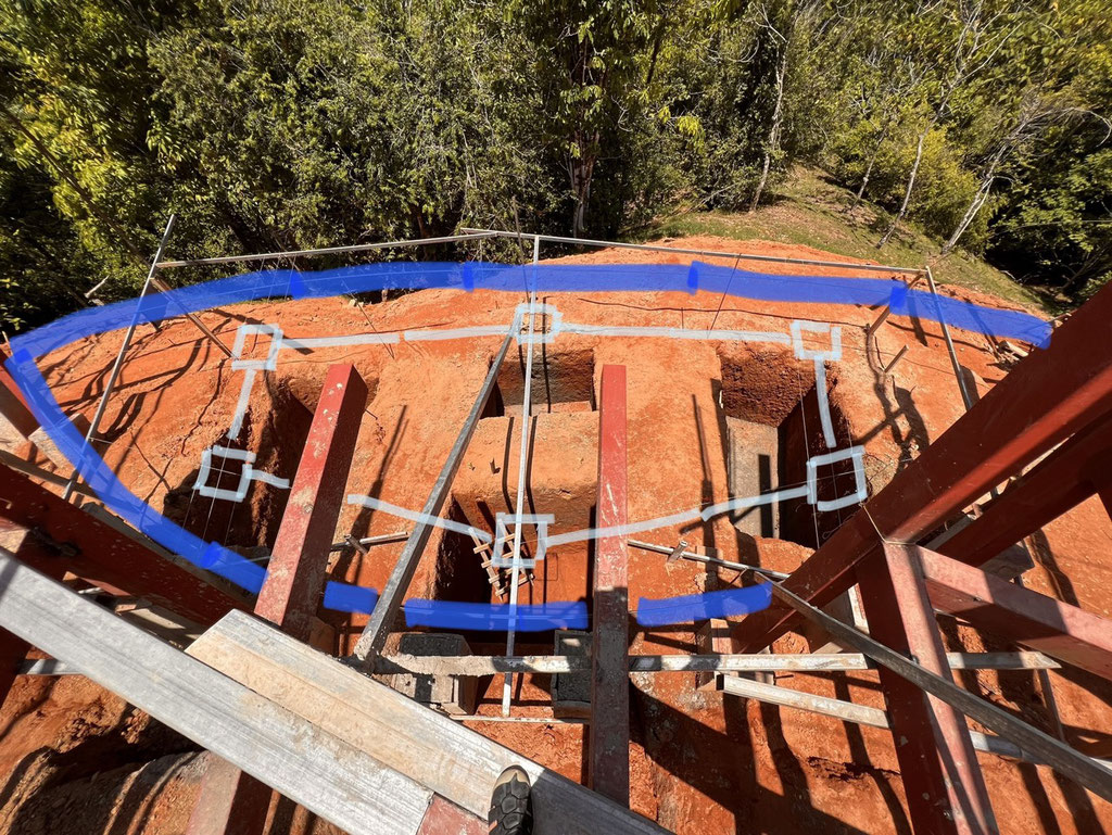May 2023 - position of the pool and its foundations