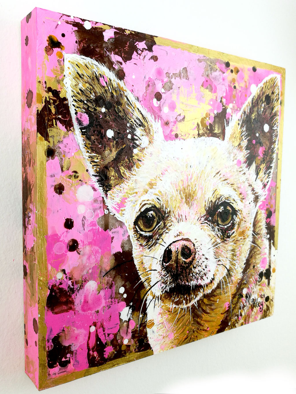 Chihuahua Erinnerungsbild Andenken an verstorbenen Hund Urnenbild mit Tierporträt