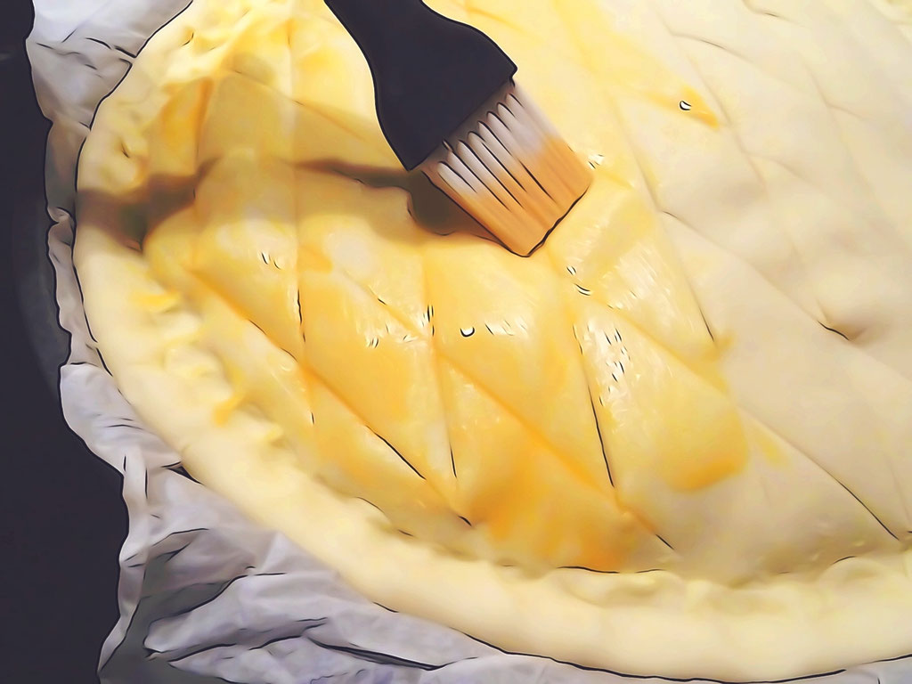 Carnet Hanami ♥ Galette des rois ~ Badigeonnage avec le jaune d’œuf