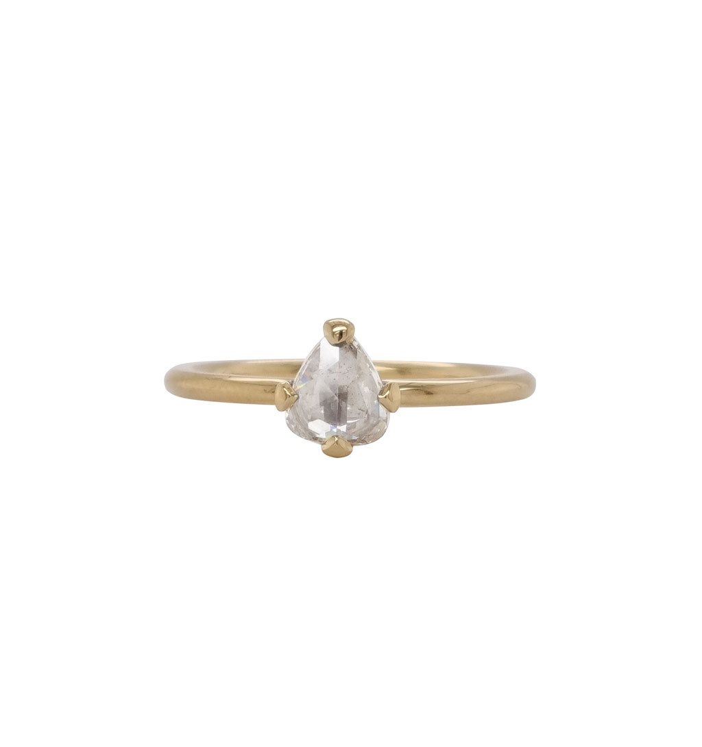 Verlobungsring mit einem Diamant in Rosenschliff 0,42 carat, 18 karat Gelbgold, 2.630 Euro