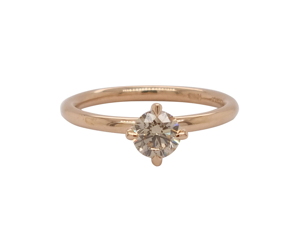 Verlobungsring mit champagnerfarbigen Diamant 0,8 carat, 18 karat Rotgold, 3.340 Euro